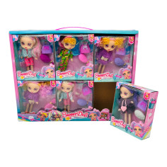 Papusa cu accesorii en-gros, multicolor, 16×13×6cm, +3ani
