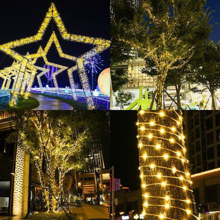 Instalație LED șir 100  metri, 800LED-uri, galbena, tip banda cu led turnat, EnGross