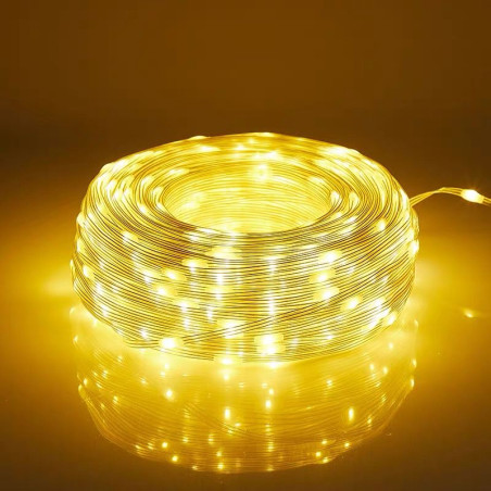 Instalație LED șir 100  metri, 800LED-uri, galbena, tip banda cu led turnat, EnGross