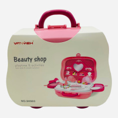 Gentuta pentru fetite, stil valiza cu roti, cu accesorii...