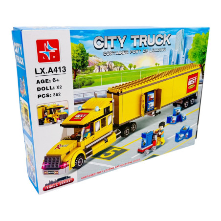 Joc de construcție pentru baieti Tir Galben, 362piese, 36×27×6cm, +6ani, en-gros