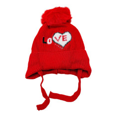 Caciula pentru fetite model Love cu mot, culori...