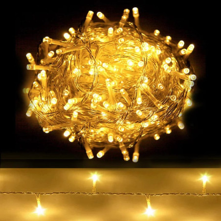 Instalație tip șir cu 240 LED-uri, 30 metri, galben/alb, cu LED colorat, V8 360, en-gros