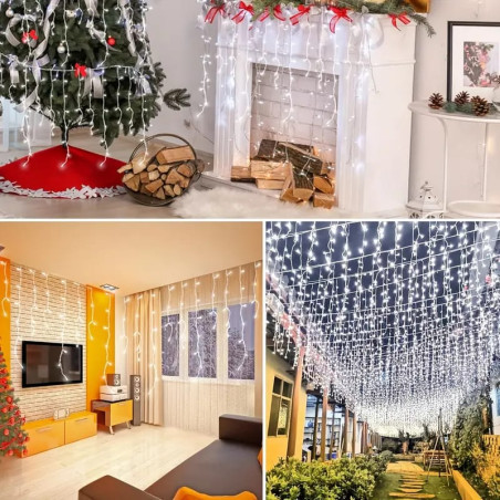 Instalație tip șir cu 240 LED-uri, 30 metri, galben/alb, cu LED colorat, V8 360, en-gros