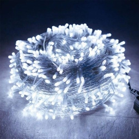 Instalație perdea ploaie 5m lungime x 1m înălțime, 240 LED-uri, alb, interconectabilă, fir alb, LED colorat, en-gros