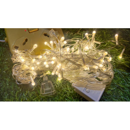 Instalație tip șir cu 80 LED-uri, 10 metri, galben/alb, V8 360, en-gros