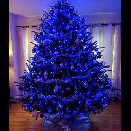 Instalație tip șir cu 100 LED-uri, 10 metri, albastru, cu LED colorat, V5, en-gros