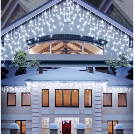 Instalatie turturi cu 400 LED-uri, 20 metri, albastră, en-gros