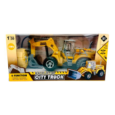 Excavator cu radiocomanda, City Truck, 27×13×11cm,...