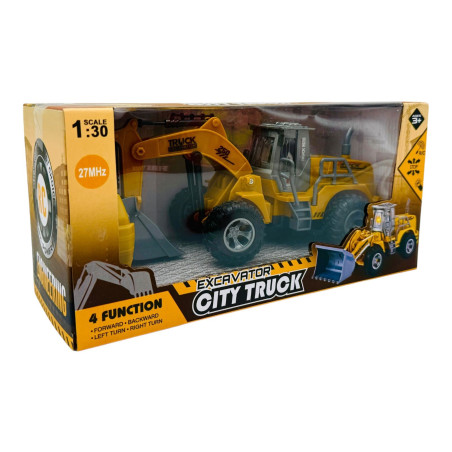 Excavator cu radiocomanda, City Truck, 27×13×11cm, acumulator inclus, +3ani, en-gros