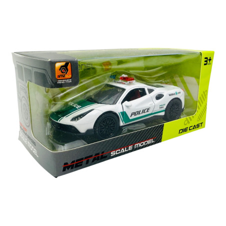 Masinuta de metal, de politie, diverse modele, 15.5×7×7cm, +3ani, en-gros