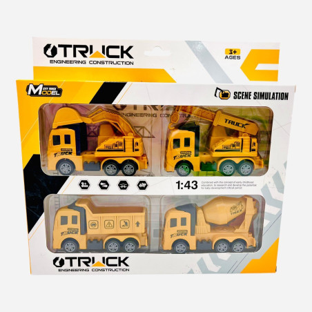 Set 4 masinute-utilaj, Truck, 28.5×21.5×4cm, +3ani, en-gros