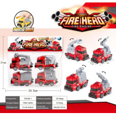 Set 4 masinute de pompieri, Fire Hero, 24.5×20×5cm,...