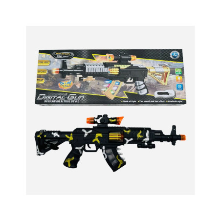 Pusca de jucarie cu sunete si lumini, Digital Gun, 50×19.5×4.5cm, +3ani, en-gros