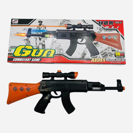 Pusca de jucarie Gun Combat Game, cu sunete si lumini, 56×22×4.5cm, +3ani, en-gros