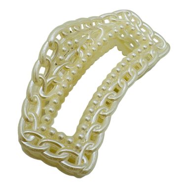 Cleste pentru par model deosebit Alb Perlat Curbat, marime mare