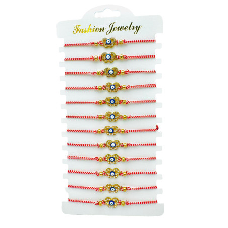 Set 12 Bratari reglabile Martisor, Fluturas cu Talisman Norocos, model 2025, en-gros