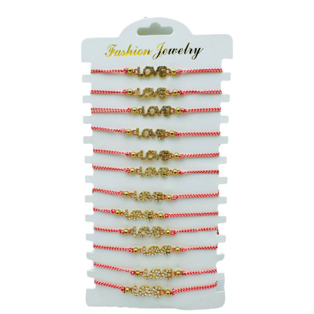 Set 12 Bratari reglabile Martisor, LOVE, model 2025, en-gros