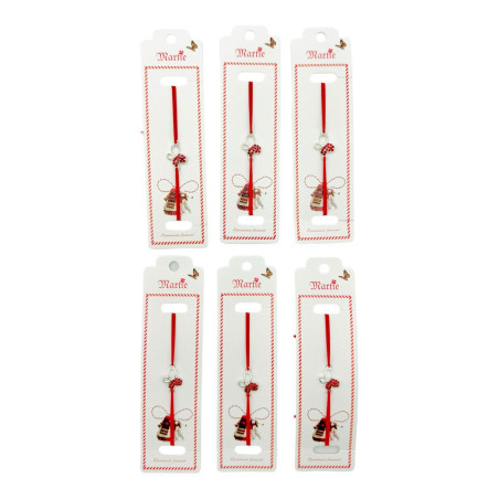 Set 24 de Bratari Martisor, Fluture Gingas, snur rosu elastic, model 2025, en-gros