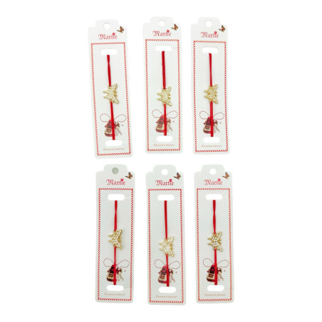 Set 24 de Bratari Martisor, Fluturas Gingas, snur rosu elastic, model 2025, en-gros