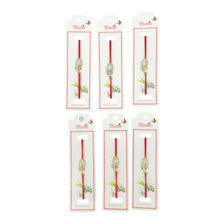 Set 24 de Bratari Martisor, Pure Flower, snur rosu elastic, model 2025, en-gros