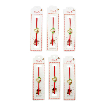 Set 24 de Bratari Martisor, Ghiocel Norocos, snur rosu elastic, model 2025, en-gros