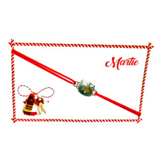 Bratara reglabila Martisor, snur elastic, Pisicuta...
