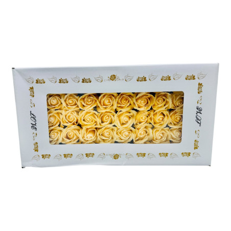Set en-gros de 50 Trandafiri din Săpun Parfumat, galben intens– Eleganță și Profitabilitate 50x25cm en-gros