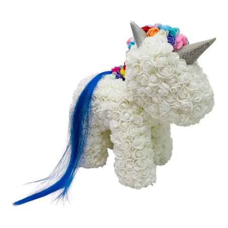 Aranjament floral Unicorn din Săpun,alb, 38x38 cm – Eleganță și Magie în Cadoul Perfect, engros