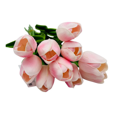 Lalele din Silicon,roz pal 35 cm – Eleganță și Naturalete în Decorul Tău, ENGROS