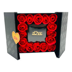 Set Cadou Elegant „Love”, aranjament floral,NEGRU,...
