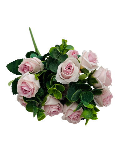Buchet cu11 trandafiri lila si frunze...