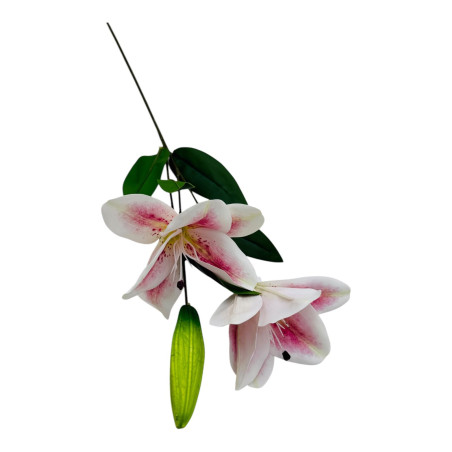 Crin Imperial artificial, 2 flori+ boboc, 67cm, roz pal, en-gros