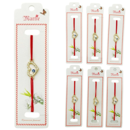 Set 24 de Bratari Martisor, Pure Love, snur rosu elastic, model 2025, en-gros