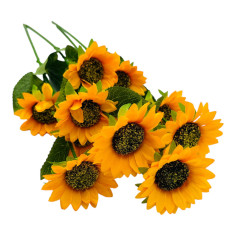 Buchet Floarea- Soarelui artificiala, 3 flori, un singur...