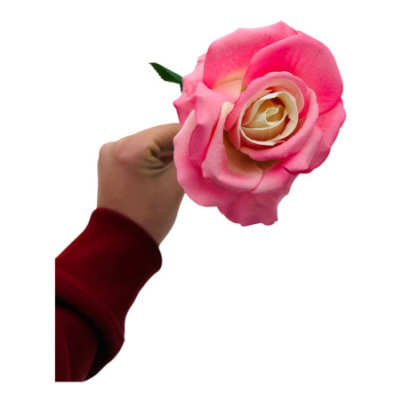 Trandafir elegant artificial, 51cm, calitate superioara, rose, en-gros