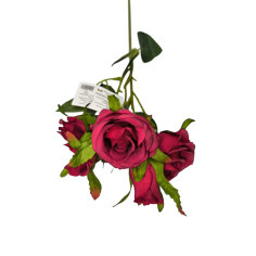 Buchet artificial elegant cu 3 trandafiri si 2 boboci,...