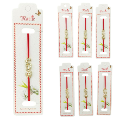 Set 24 de Bratari Martisor, LOVE, snur rosu elastic, model 2025, en-gros