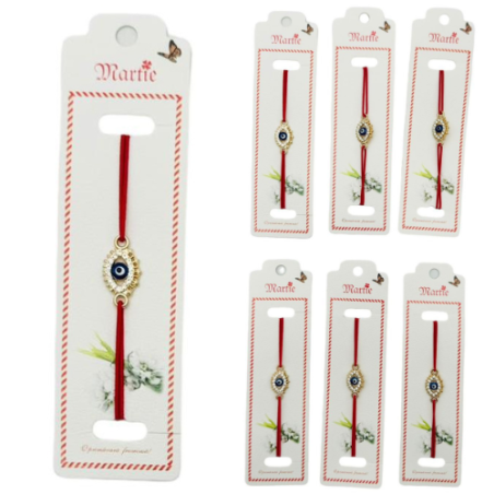 Set 24 de Bratari Martisor, Talisman Norocos, snur rosu elastic, model 2025, en-gros