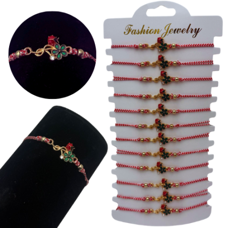 Set En-gros 12 Bratari Martisor Trifoiasi cu gargarita, cu margele, snur reglabil