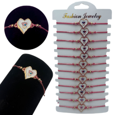 Set En-gros 12 Bratari Martisor Inimioara cu o floricica,...