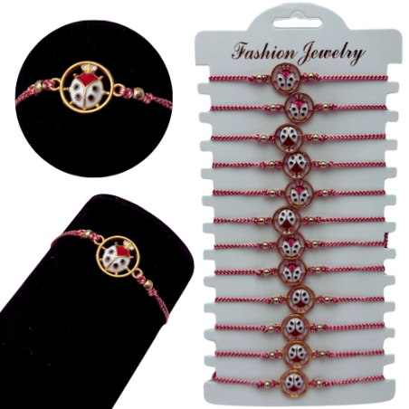 Set En-gros 12 Bratari Martisor Gargarita dragalasa, cu margele, snur reglabil