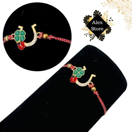 Set en-gros 12 bratari Martisor Potcoava norocoasa, cu margele si snur reglabil