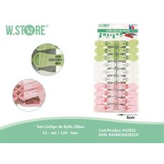Set 20 de carlige de rufe, din plastic, 6cm