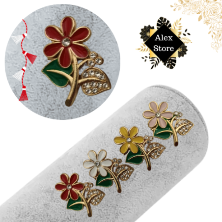 Set 12 brose Martisor en-gros, Floricele superbe diverse culori, editie 2025