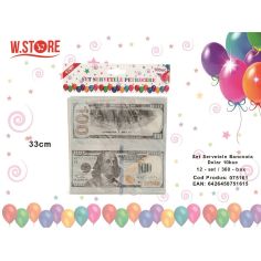 Set Servetele Bancnota Dolar, 10buc, 33cm