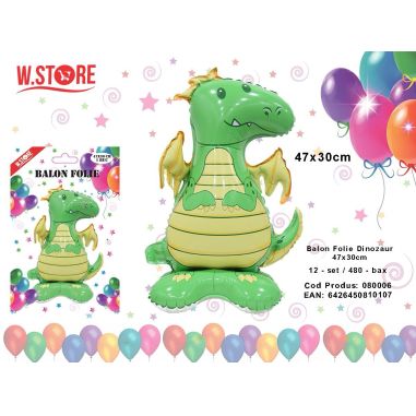 Balon din folie Dinozaur, 47×30cm