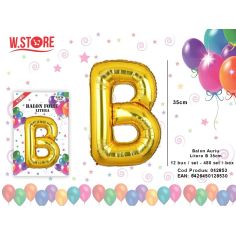 Balon litera B din folie metalizata, auriu, 35cm