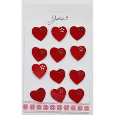Set 12 Brose Martisor pentru Copii Inima cu Floare