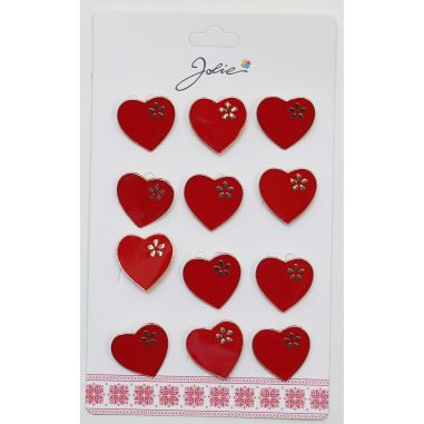 Set 12 Brose Martisor pentru Copii Inima cu Floare